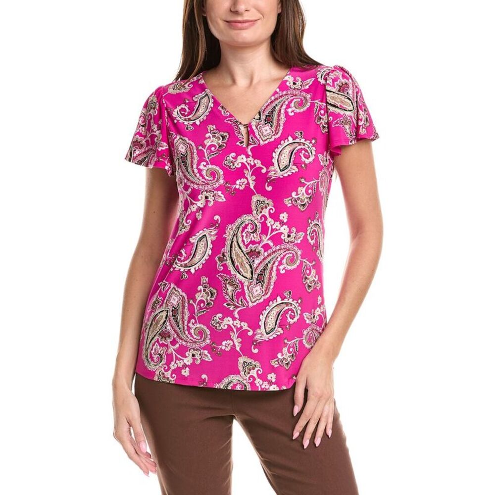 Jones New York Womens  Printed Top, Purple